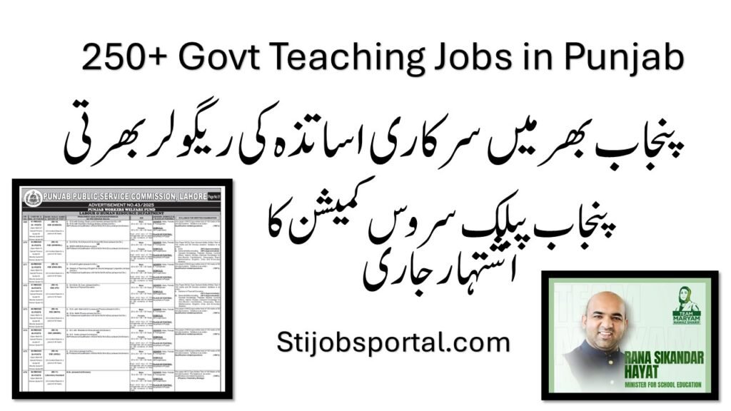 PPSC ESE teaching jobs 2025 advertisement