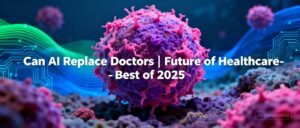 AI replace doctors debate showing artificial intelligence assisting doctors in healthcare