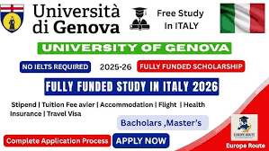 University of Genova Scholarship 2026 for International Students